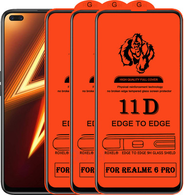 Roxel Edge To Edge Tempered Glass for Realme 6 Pro(Pack of 3)