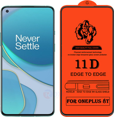 Roxel Edge To Edge Tempered Glass for Oneplus 8T(Pack of 1)