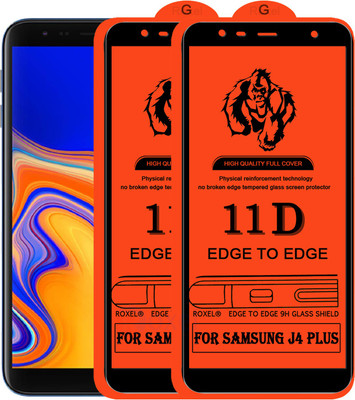 Roxel Edge To Edge Tempered Glass for Samsung J4 Plus(Pack of 2)