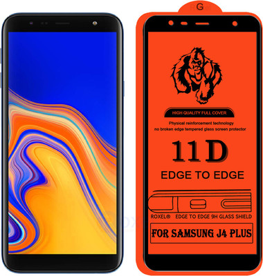 Roxel Edge To Edge Tempered Glass for Samsung J4 Plus(Pack of 1)