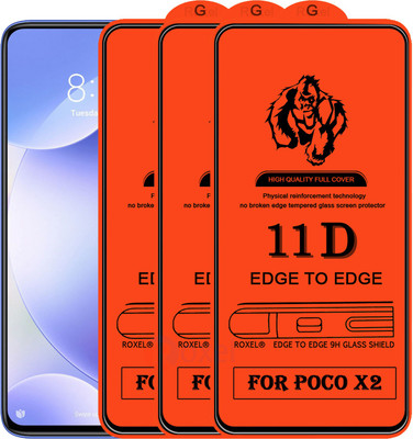 Roxel Edge To Edge Tempered Glass for Poco X2(Pack of 3)