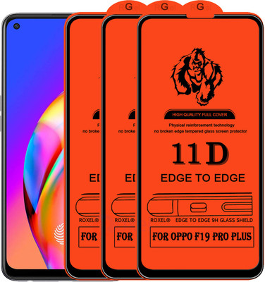 Roxel Edge To Edge Tempered Glass for Oppo F19 Pro Plus(Pack of 3)