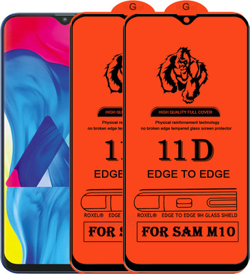 Roxel Edge To Edge Tempered Glass for Samsung Galaxy M10(Pack of 2)