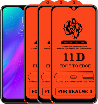 Roxel Edge To Edge Tempered Glass for Realme 3(Pack of 3)