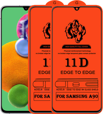 Roxel Edge To Edge Tempered Glass for Samsung A90(Pack of 2)