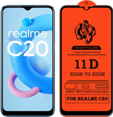 Roxel Edge To Edge Tempered Glass for Realme C20(Pack of 1)
