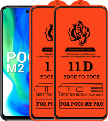 Roxel Edge To Edge Tempered Glass for Poco M2 Pro(Pack of 2)