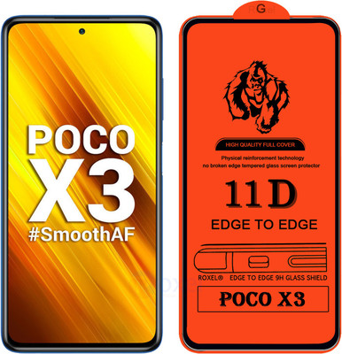 Roxel Edge To Edge Tempered Glass for Poco X3(Pack of 1)