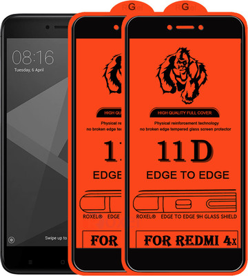 Roxel Edge To Edge Tempered Glass for Mi Redmi 4X(Pack of 2)