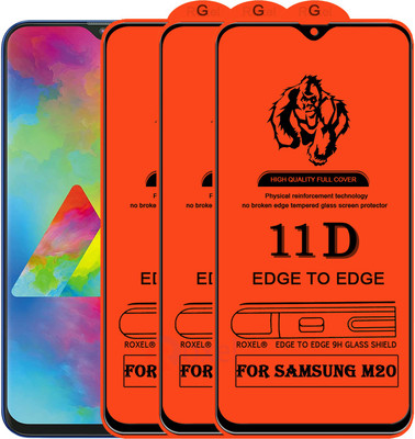 Roxel Edge To Edge Tempered Glass for Samsung Galaxy M20(Pack of 3)