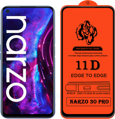 Roxel Edge To Edge Tempered Glass for Realme Narzo 30 Pro(Pack of 1)