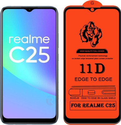 Roxel Edge To Edge Tempered Glass for Realme C25(Pack of 1)