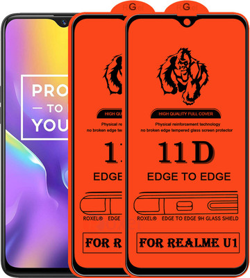 Roxel Edge To Edge Tempered Glass for Realme U1(Pack of 2)