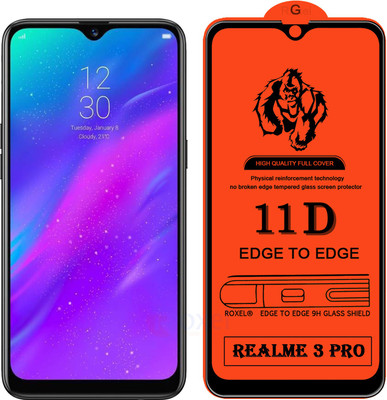Roxel Edge To Edge Tempered Glass for Realme 3 Pro(Pack of 1)