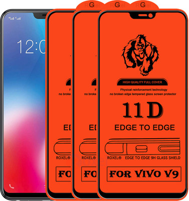 Roxel Edge To Edge Tempered Glass for Vivo V9(Pack of 3)
