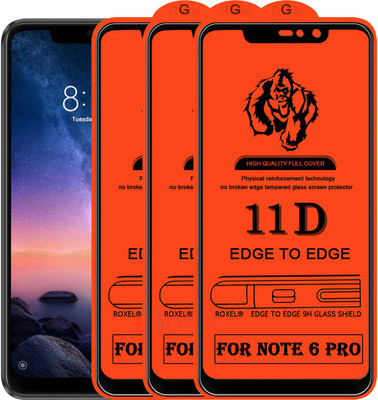 Roxel Edge To Edge Tempered Glass for Mi Redmi Note 6 Pro(Pack of 3)