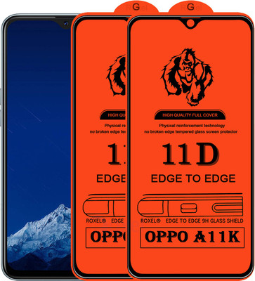 Roxel Edge To Edge Tempered Glass for Oppo A11K(Pack of 2)