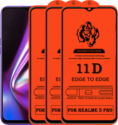 Roxel Edge To Edge Tempered Glass for Realme 5S(Pack of 3)