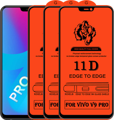 Roxel Edge To Edge Tempered Glass for Vivo V9 Pro(Pack of 3)
