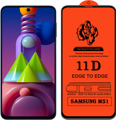 Roxel Edge To Edge Tempered Glass for Samsung M51(Pack of 1)
