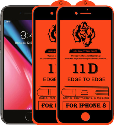 Roxel Edge To Edge Tempered Glass for Apple iPhone 8(Pack of 2)