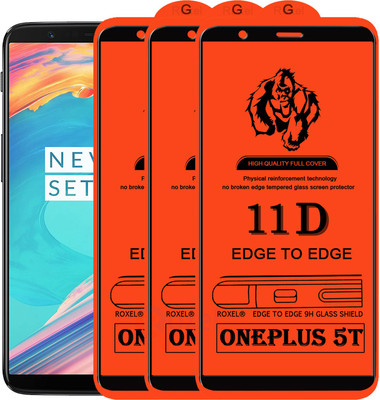 Roxel Edge To Edge Tempered Glass for OnePlus 5T(Pack of 3)