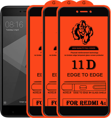 Roxel Edge To Edge Tempered Glass for Mi Redmi 4X(Pack of 3)