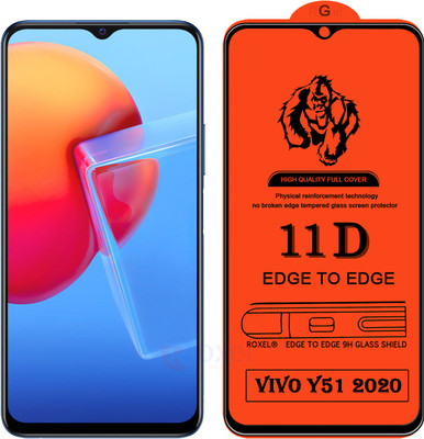 Roxel Edge To Edge Tempered Glass for Vivo Y51 2020(Pack of 1)