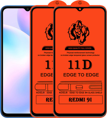 Roxel Edge To Edge Tempered Glass for Redmi 9I(Pack of 2)