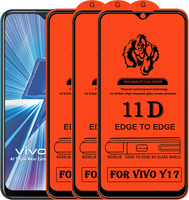 Roxel Edge To Edge Tempered Glass for Vivo Y17(Pack of 3)