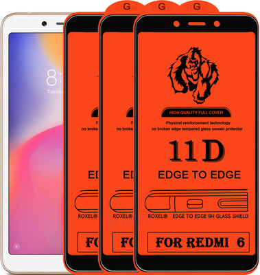 Roxel Edge To Edge Tempered Glass for Mi Redmi 6(Pack of 3)
