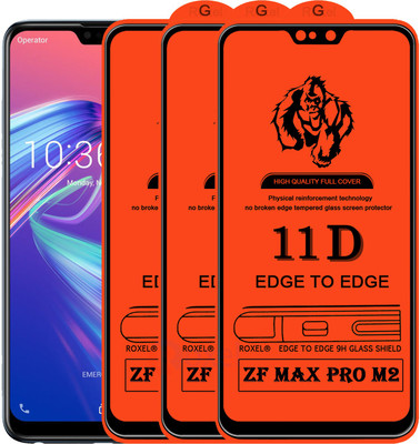 Roxel Edge To Edge Tempered Glass for Asus Zenfone Max Pro M2(Pack of 3)