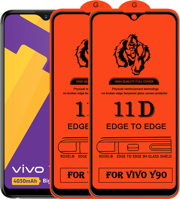 Roxel Edge To Edge Tempered Glass for Vivo Y90(Pack of 2)