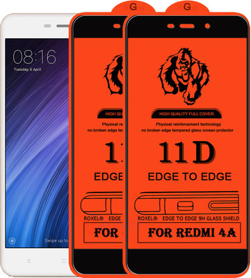 Roxel Edge To Edge Tempered Glass for Mi Redmi 4A(Pack of 2)