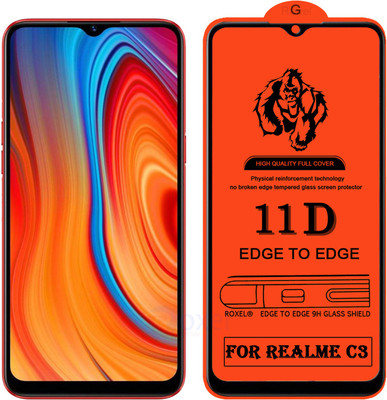 Roxel Edge To Edge Tempered Glass for Realme C3(Pack of 1)