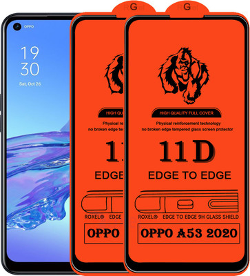 Roxel Edge To Edge Tempered Glass for Oppo A53 2020(Pack of 2)
