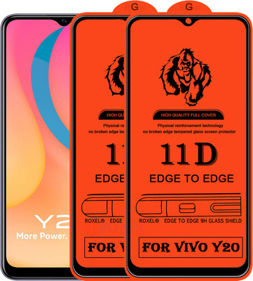 Roxel Edge To Edge Tempered Glass for Vivo Y20(Pack of 2)