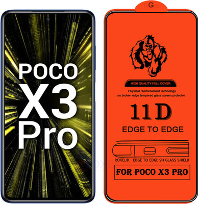 Roxel Edge To Edge Tempered Glass for Poco X3 Pro(Pack of 1)