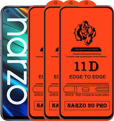 Roxel Edge To Edge Tempered Glass for Realme Narzo 20 Pro(Pack of 3)