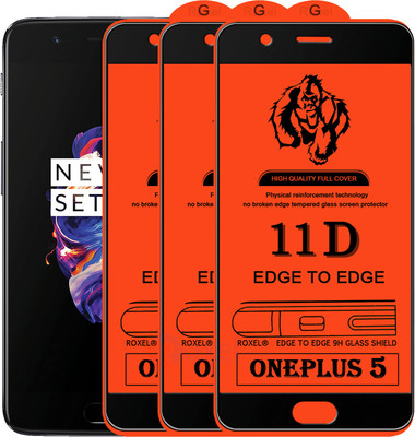 Roxel Edge To Edge Tempered Glass for OnePlus 5(Pack of 3)