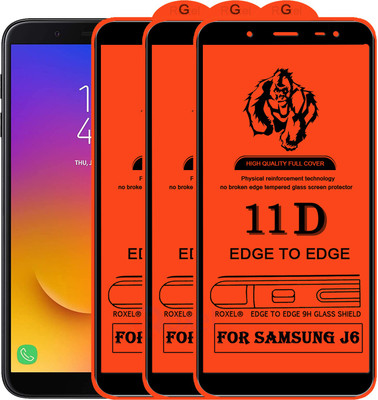 Roxel Edge To Edge Tempered Glass for Samsung J6(Pack of 3)