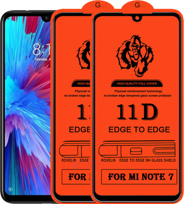 Roxel Edge To Edge Tempered Glass for Redmi Note 7(Pack of 2)