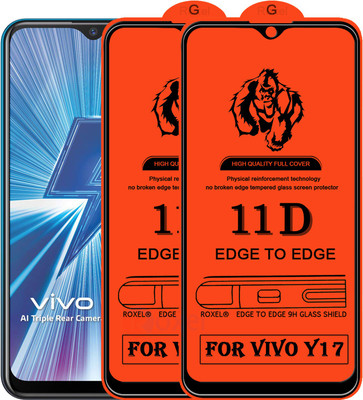 Roxel Edge To Edge Tempered Glass for Vivo Y17(Pack of 2)