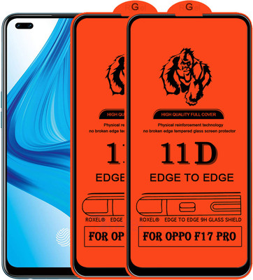 Roxel Edge To Edge Tempered Glass for Oppo F17 Pro(Pack of 2)