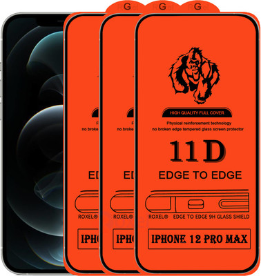 Roxel Edge To Edge Tempered Glass for IPhone 12 Pro Max(Pack of 3)