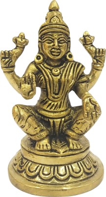 Om Shree Siddhi Vinayak Murti Bhandar Hindu Goddess Laxmi MATA Brass Idol Laxmi MATA Spirtual Statue for Pooja Home Laxmi MATA Decorative Showpiece for Gift Laxmi MATA Brass Murti Decorative Showpiece  -  10 cm(Brass, Gold)