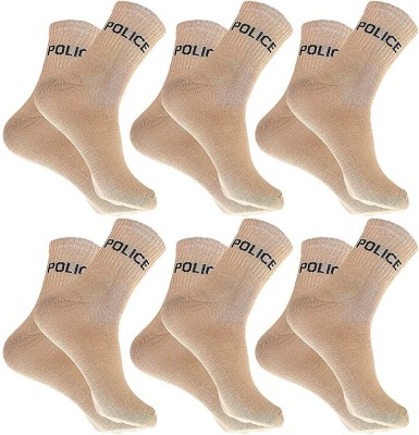 PinKit Men Solid Mid-Calf/Crew(Pack of 6)