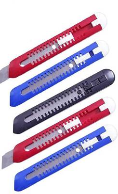 Wild Panda (Pack of 5) cutting blades Unboxing Knife retractable stationary cutter paper cutter Styrofoam Cutter Plastic Grip Hand-held Paper Cutter