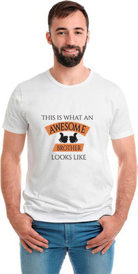 SmarTee Street Printed Men Round Neck White T-Shirt