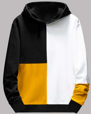 FastColors Color Block Men Mandarin Collar White, Yellow, Black T-Shirt